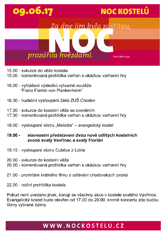 NOC KOSTELŮ 2017 PLAKÁT